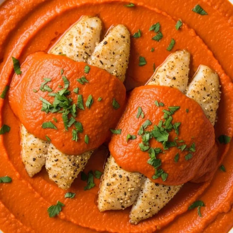 Tilapia in Roasted Red Pepper Sauce