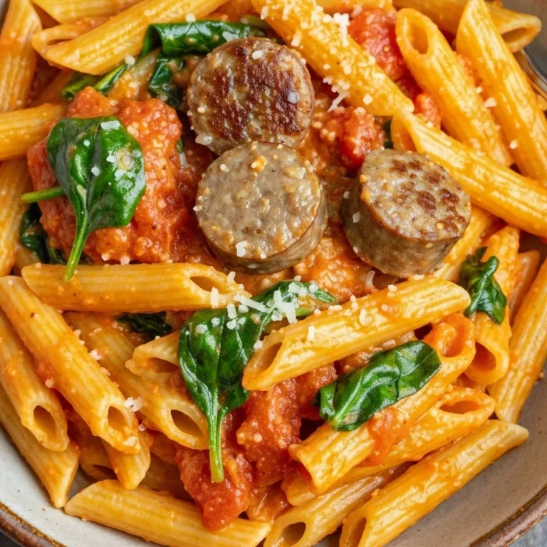 Tomato Spinach Sausage Pasta