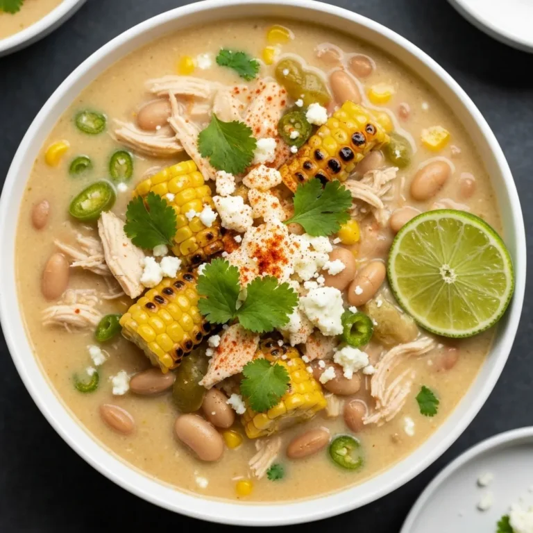 Creamy Mexican Street Corn White Chicken Chili