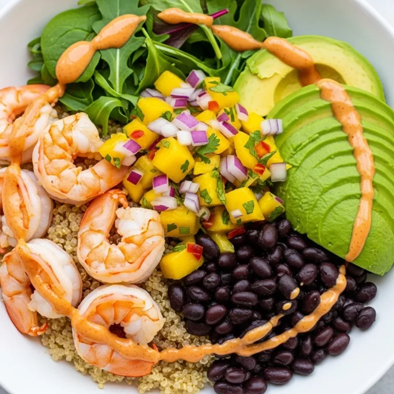 Shrimp and Avocado Bowls with Mango Salsa Lime Chili Sauce