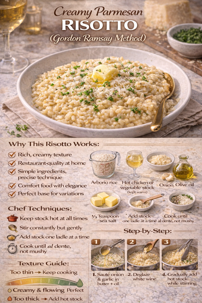 Gordon Ramsay Risotto Master Class Gordon Ramsay Parmesan Risotto Recipe - SipNFeel