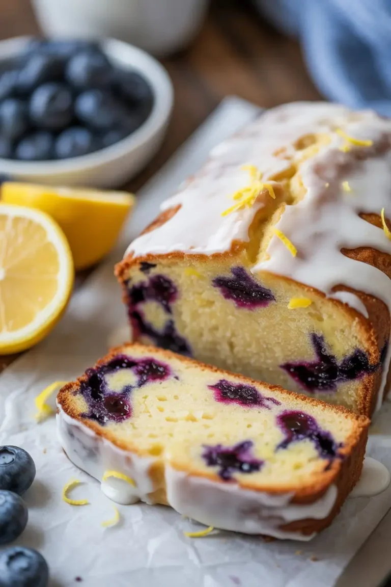 Lemon Blueberry Bread with Buttermilk Glaze