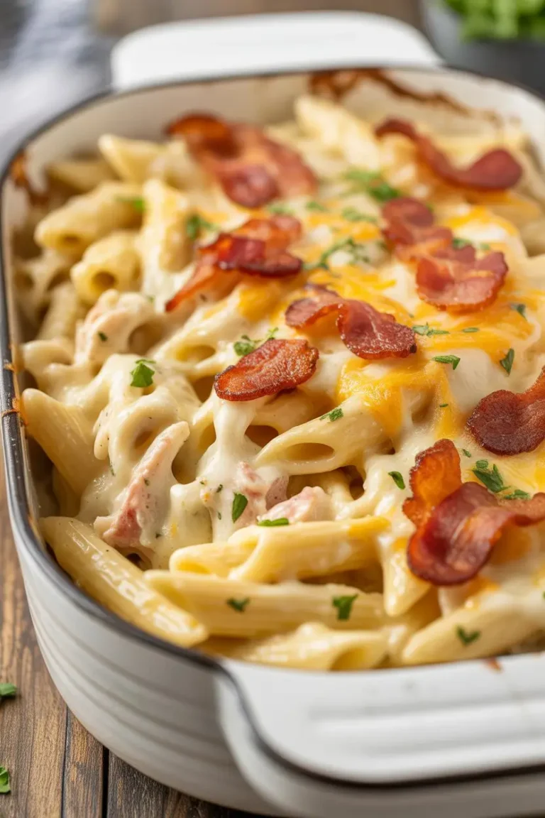 Chicken Bacon Ranch Baked Penne