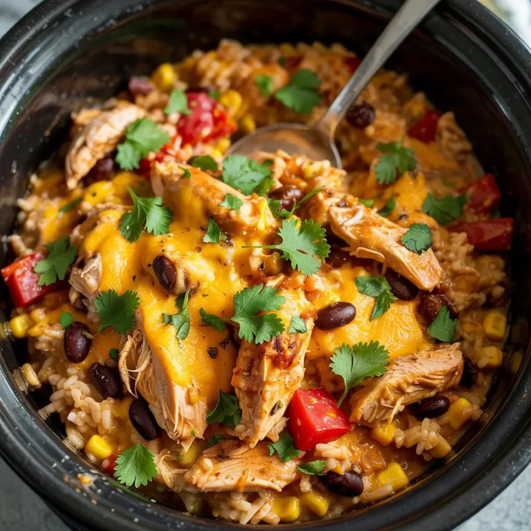 Easy Southwest Crock Pot Chicken and Rice Recipe