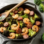 Read more about the article Honey Garlic Shrimp, Sausage & Broccoli