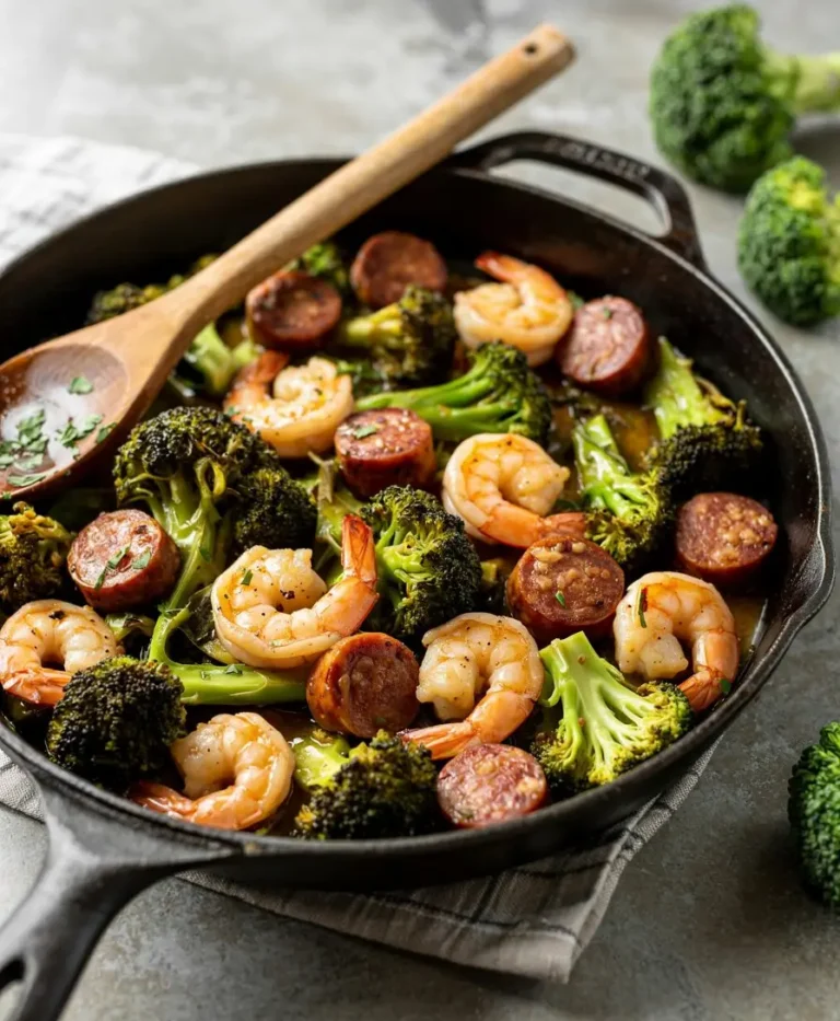 Honey Garlic Shrimp, Sausage & Broccoli