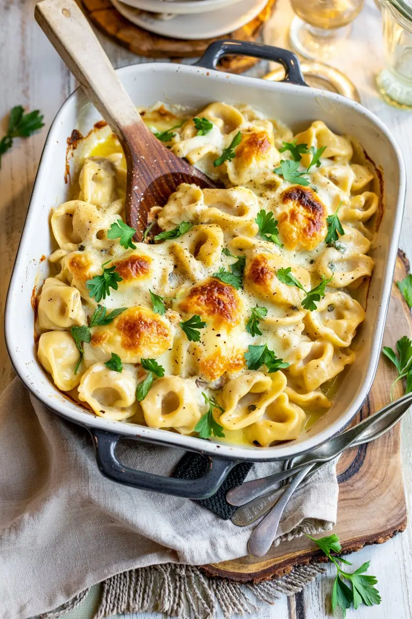 Creamy Chicken Tortellini Bake
