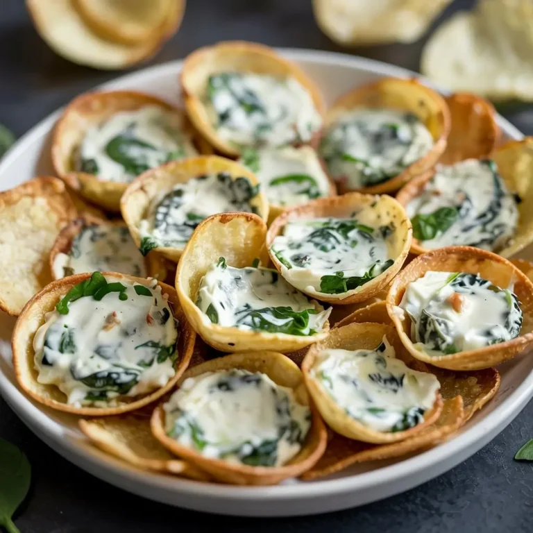 Easy Spinach Dip Cheese Crisps for Snacks, Parties, and Lunchboxes