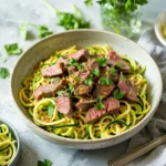 Read more about the article Garlic Butter Steak Bites with Zucchini Noodles