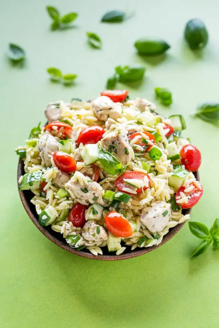 Greek Chicken Orzo Salad Recipe