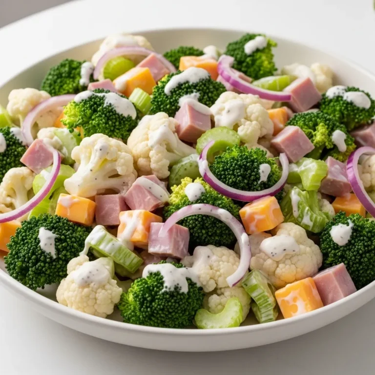 Cauliflower Broccoli Ham Salad {Low Carb / Keto}