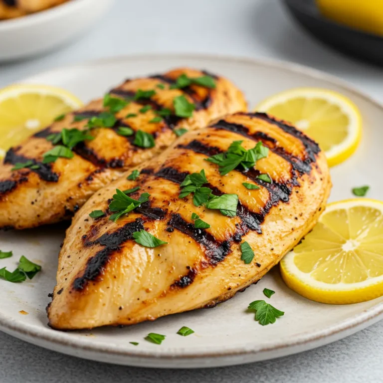 Grilled Chicken Breasts with Lemon Garlic