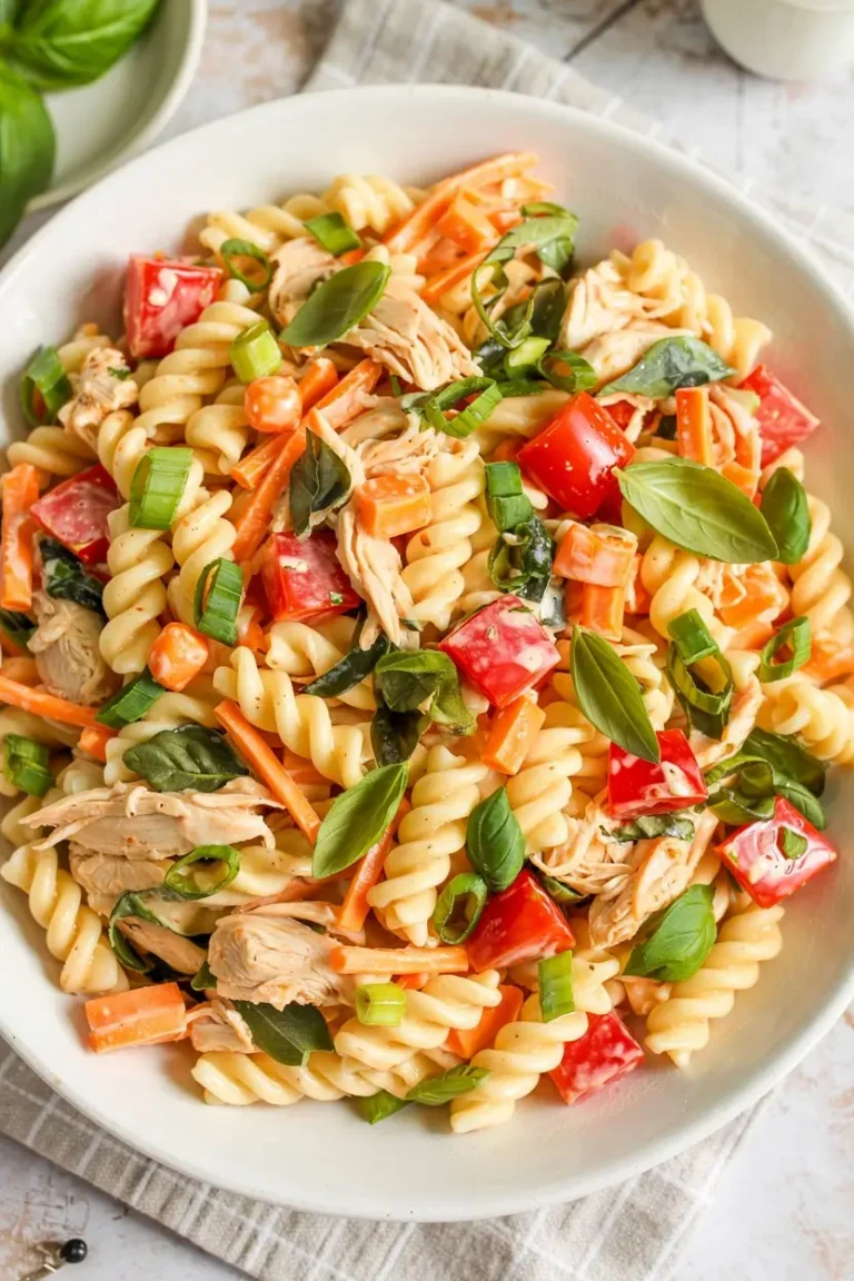 Easy Cold Buffalo Chicken Pasta Salad for a Crowd