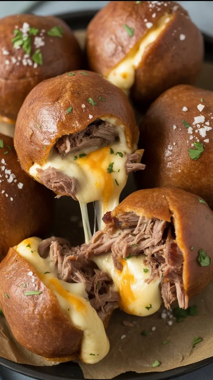 Smoked Brisket Beer Cheese Bombs
