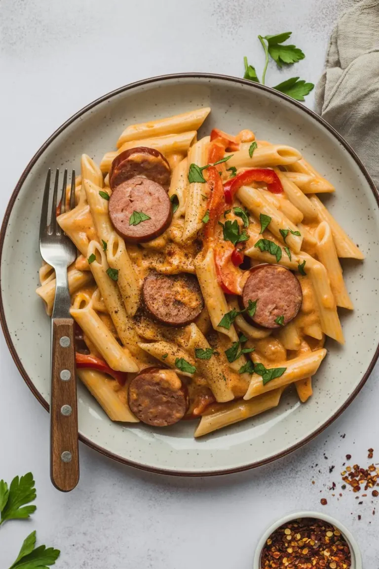 One Pot Creamy Cajun Sausage Pasta