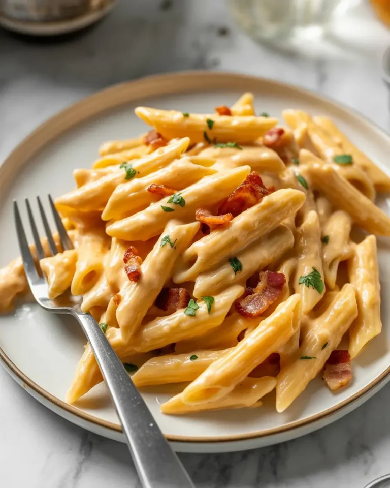 Cheesy Buffalo Chicken Alfredo Penne