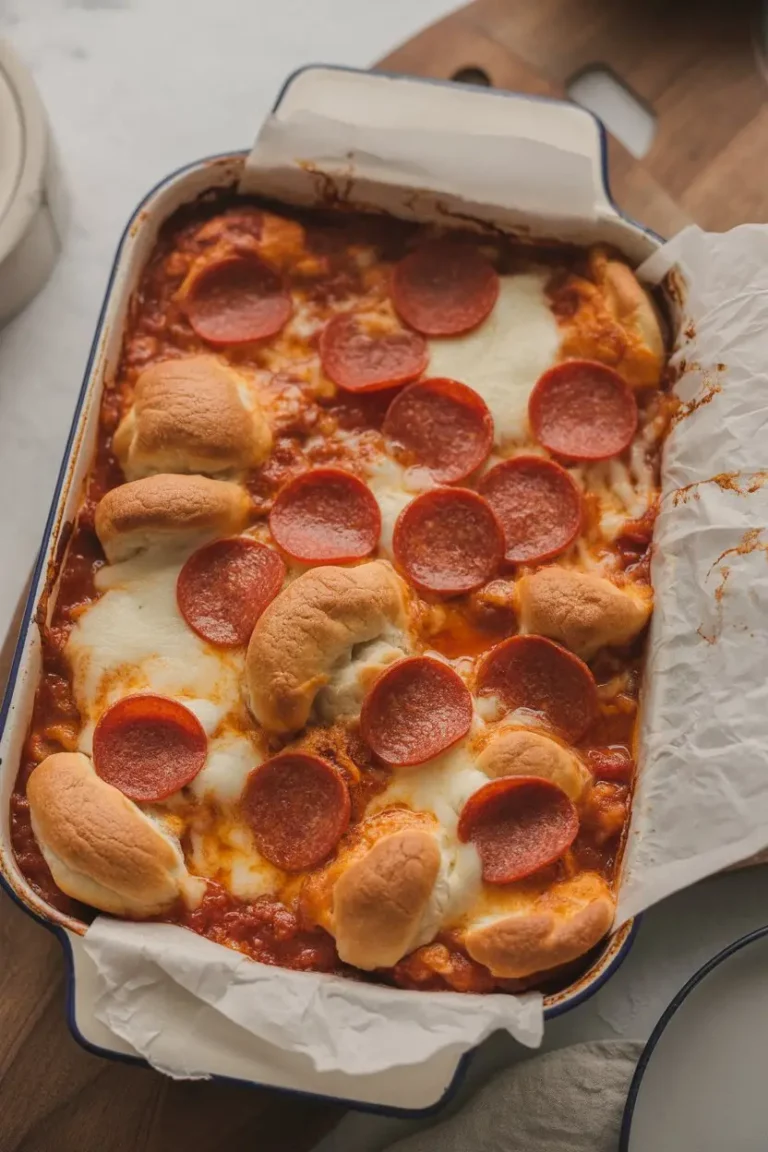 Bubble Up Pizza Casserole with Biscuits