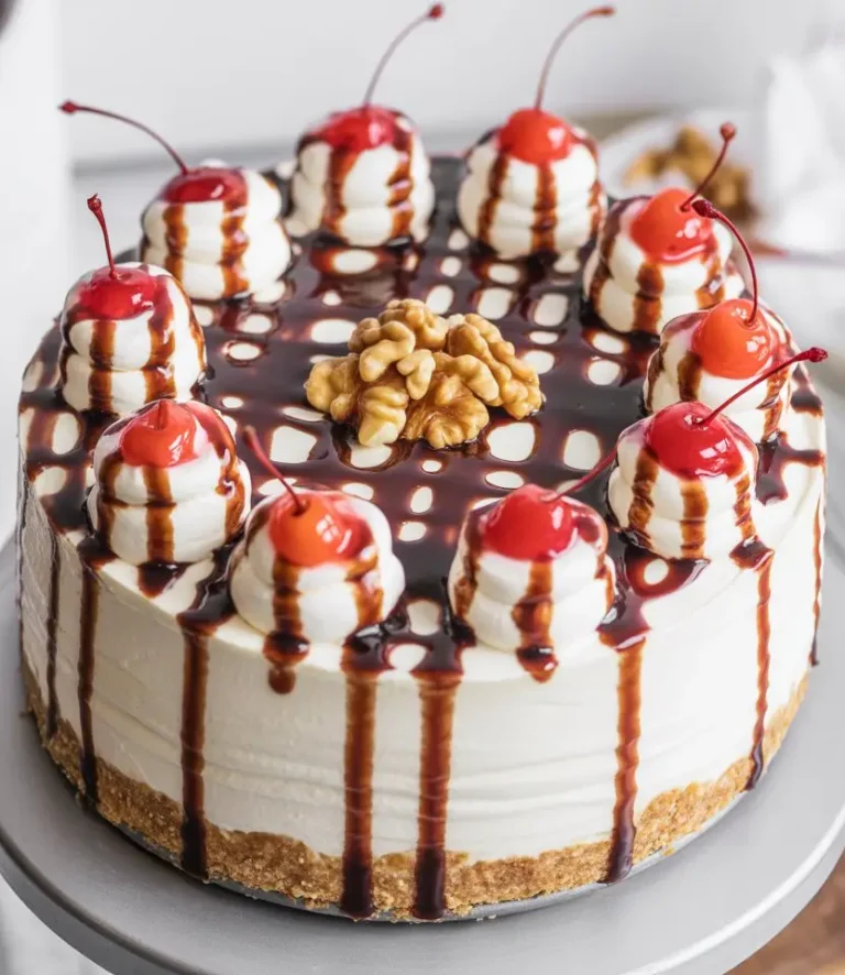 No-Bake Banana Split Cheesecake