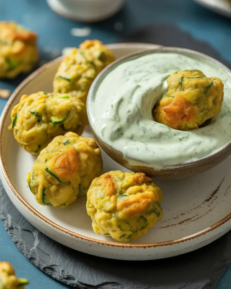 Chicken Zucchini Poppers with Creamy Cilantro Sauce
