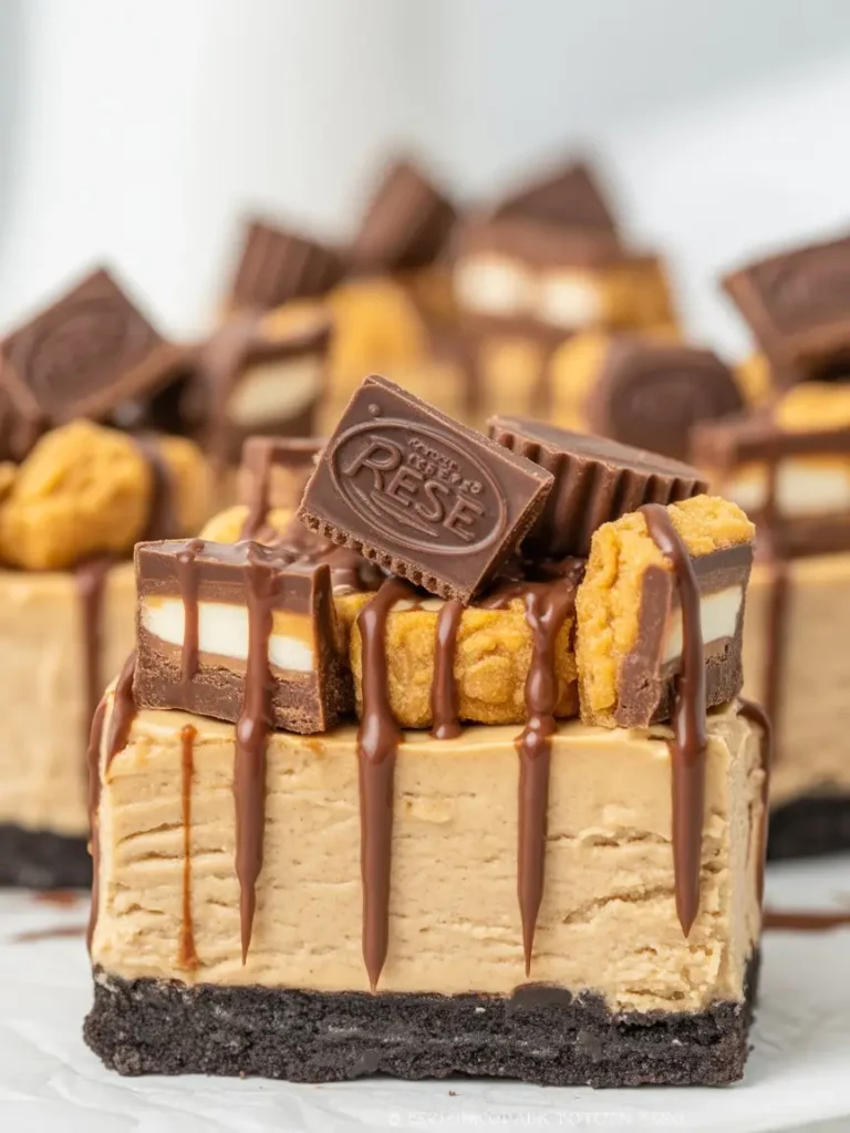 Reeses Butterfinger Cheesecake Bars