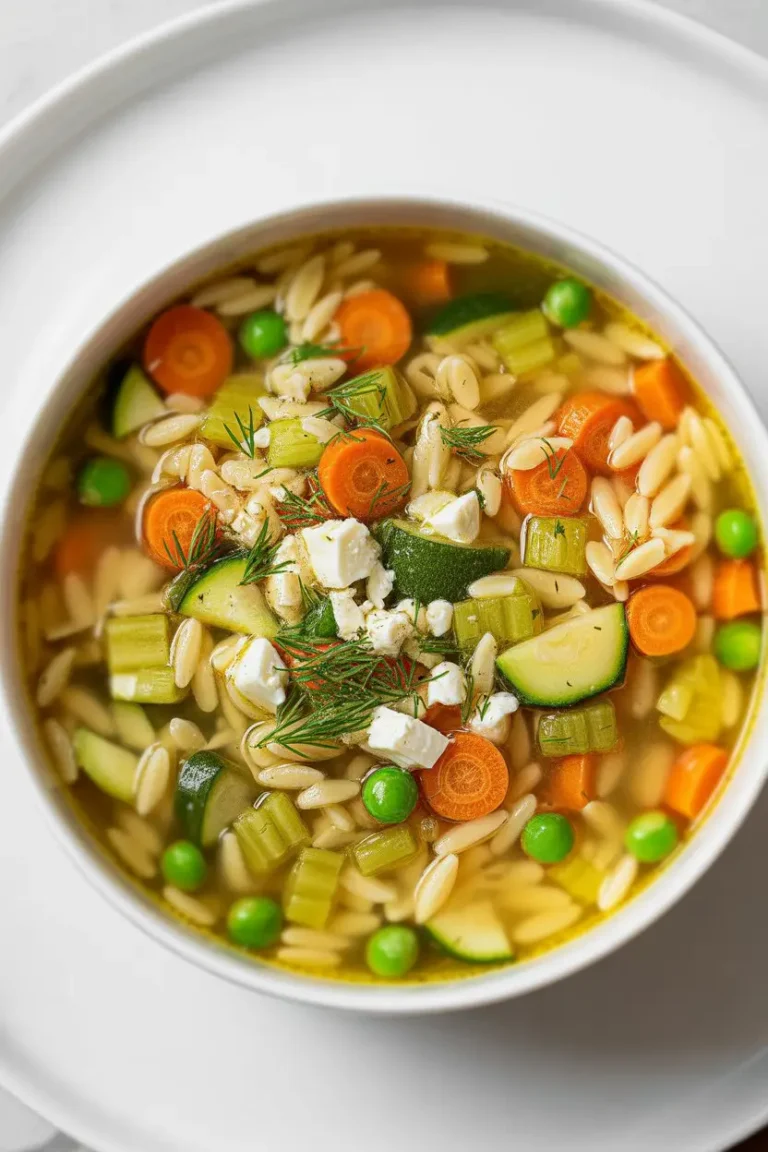 Orzo and Vegetable Soup with Lemon and Dill