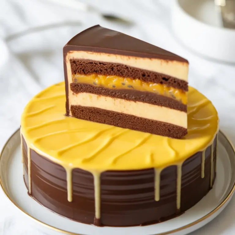 Chocolate Cake with Passion Fruit Mousse