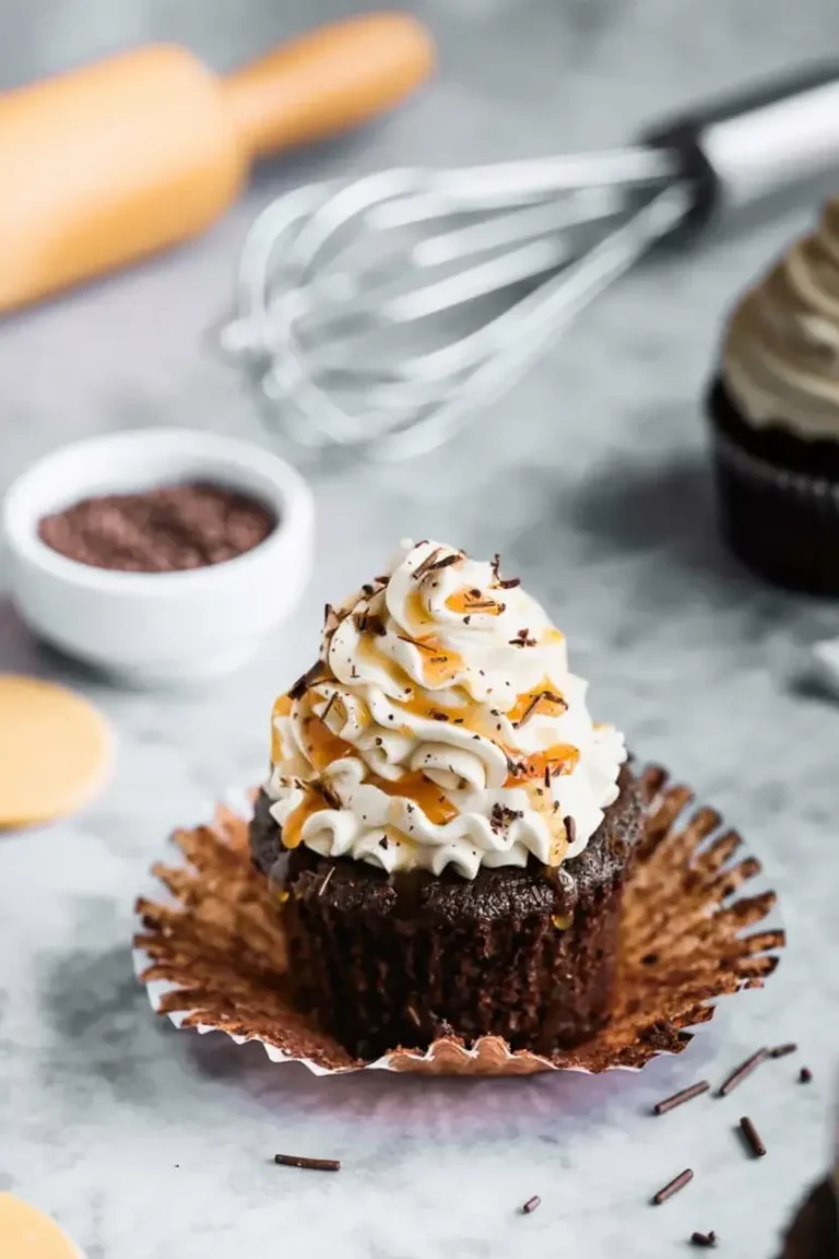 Chocolate Espresso Cupcakes with Salted Caramel