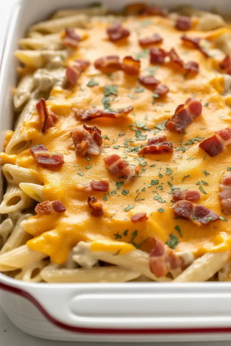 Chicken Bacon Ranch Baked Penne