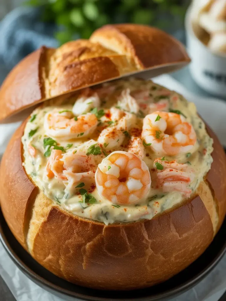 Delightful Stuffed Seafood Bread Bowl