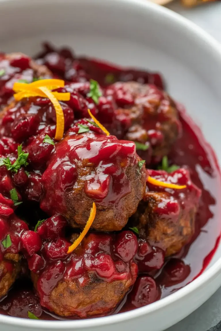 Holiday Meatballs with Cranberry Orange Sauce