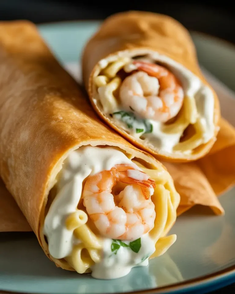 Deep-Fried Shrimp Alfredo Burrito