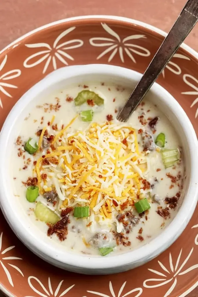Creamy Slow Cooker Cheeseburger Soup